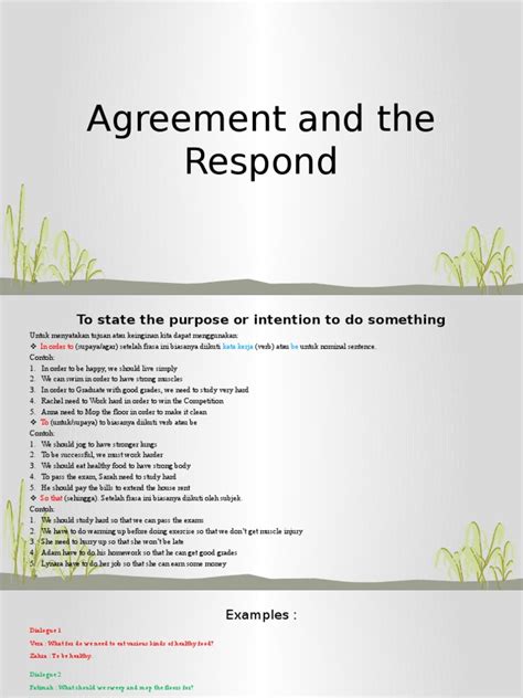 Agreement and the Respond CHAP 2