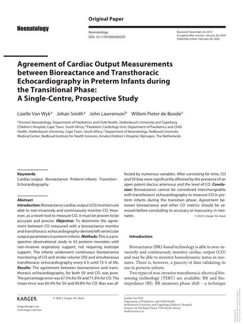 Agreement of Cardiac Output Measurements between Bioreactance …