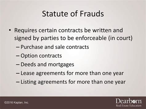 Agreements of Purchase and Sale and Leases: The Statute of Frauds …