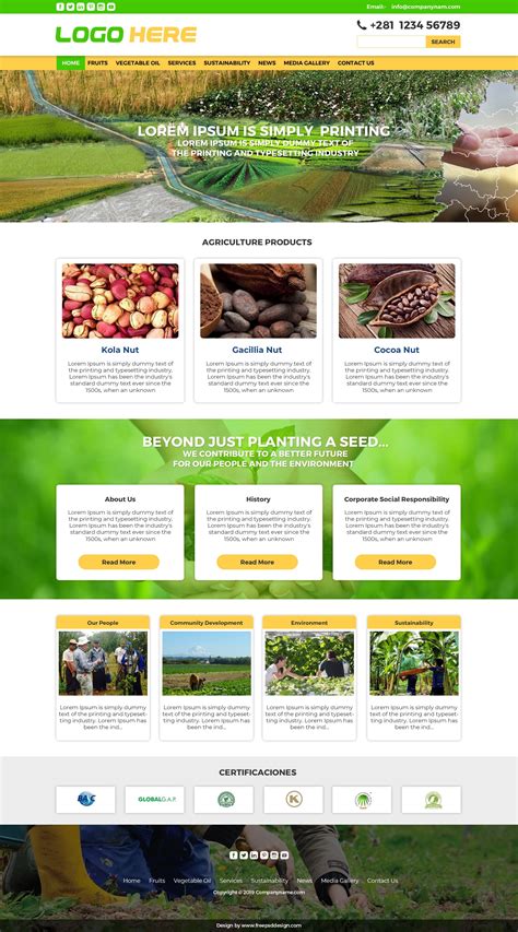 Agriculture website template free psd file Free PSD Design Download All File