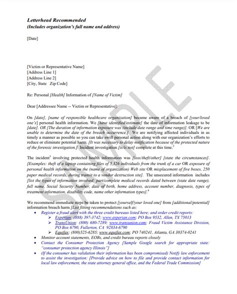 Ahima sample breach notification letter.  The Social Media Notice.  With ho...