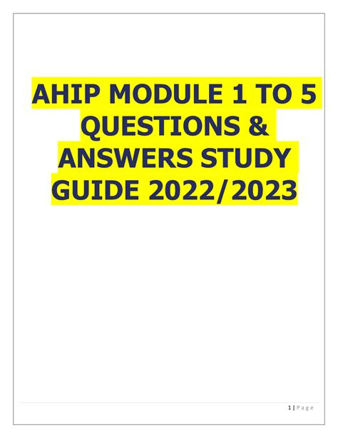 Ahip Study Guide 2023