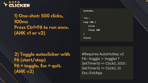 Ahk auto clicker. 3 ** This script will automatically click the left mouse button ever...