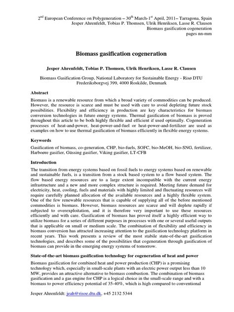 Ahrenfeldt Et Al 2011 Biomass Gasification Cogeneration pdf