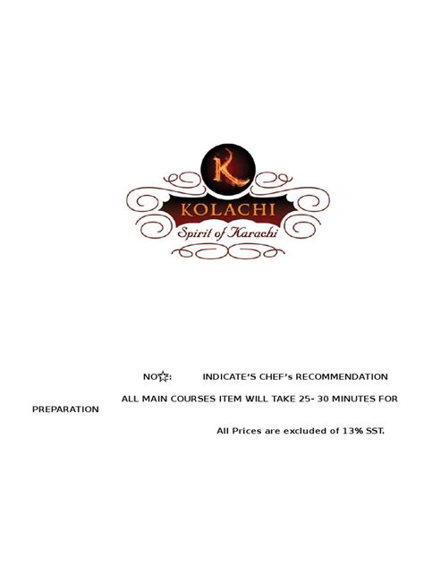 Ahsan Menu Kolachi