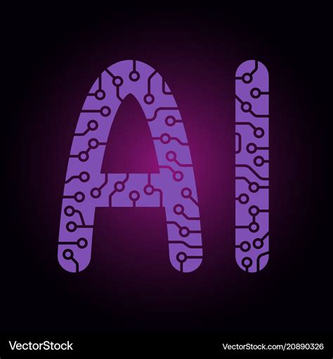 Ai letters artificial intelligence easy to use Vector Image