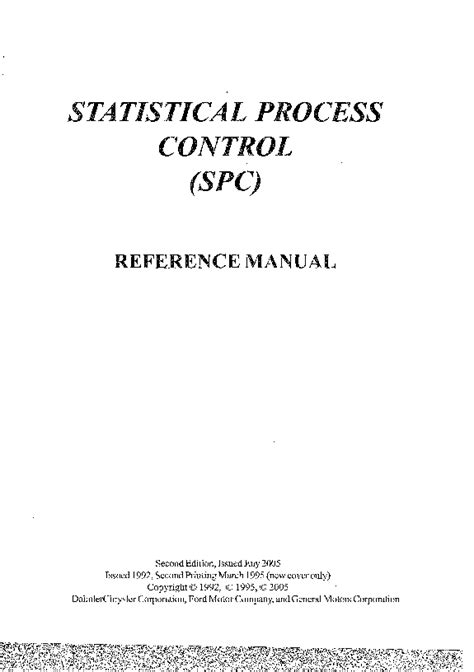 Aiag statistical process control reference manual. - Md 11 aircraft maintenance manual amm.