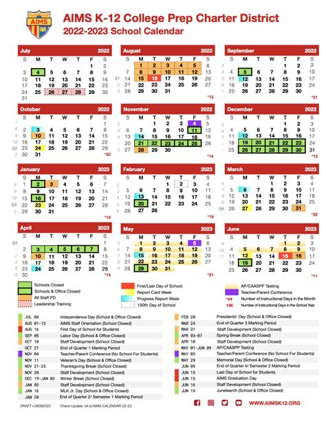 Aims academic calendar. An academic calendar that combines two 7-week blocks and two 14-week sessions, with a 2-week study break in between each study period. 2023 Combination calendar . Interim Trimester calendar. A study period of equal length occurring three times each year. Each Interim Trimester includes 12 weeks of classes, a final assessment week and a 2-week ... 