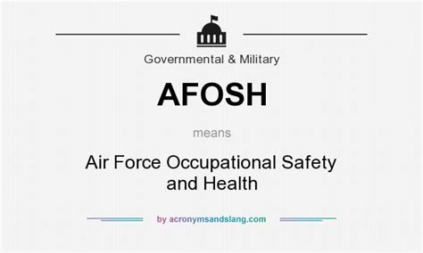 Air Force Occupational Safety and Health (AFOSH) Program - Quizlet