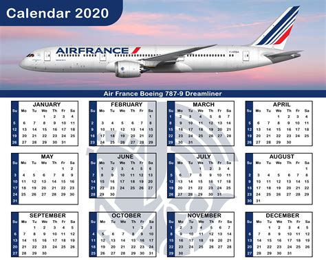 Air France Calendar View