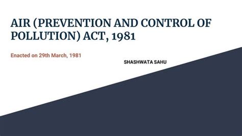 Air Prevention and control of Pollution Act 1981 pdf