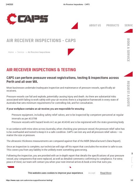 Air Receiver <strong>Air Receiver Inspections CAPS</strong> CAPS