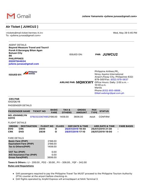 Air Ticket JUWCU2 pdf