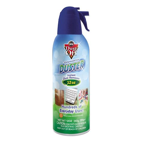 Air duster can. DESCRIPTION. Blast away all dust, dirt and microscopic debris from hard to reach areas on computers, keyboards, printers and more. Formulated to keep equipment clean--prolonging equipment performance and longevity. Cleaning is both safe and easy using handy trigger and extension tube. Leaves no residue, is ozone safe and the shelf life is ... 