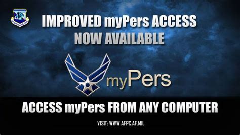 myPers recently expanded its capabilities to include a mobile-friendly platform so Airmen can access important personnel information 24/7 without having to …. Air force mypers