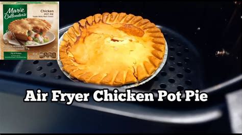 Instructions. Preheat air fryer to 350ºF for 3 minutes. Place the frozen chicken pot pies in a single layer in the air fryer basket. 2 10 ounce frozen chicken pot pies. Air fry the pot pies for 25 minutes or until they are heated through and golden brown on top.. 