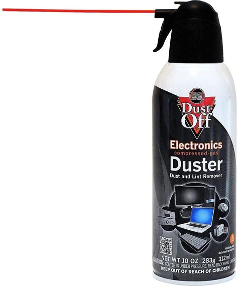 Air in a can duster. An air duster is a cleaning tool that uses compressed air to blow away dust and debris from various surfaces. It is commonly sold in a canister form, which contains a mixture of compressed air, propellant, fragrance, and additives. The primary component of an air duster is compressed air. 