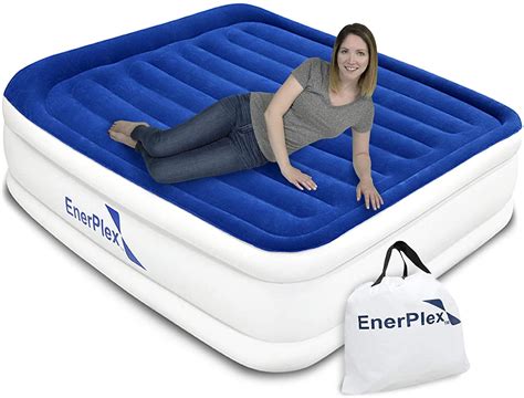 Air mattress with built-in pump walmart. 15” height of the bed makes getting in and out of the bed easy much like a traditional bed. Available in Full, Twin, and Queen sizes. 1 year manufacturer warranty. Color: Navy and White. Weight limit: Full capacity 500 lbs. Full dimensions inflated: 75 in x 54 in x 15 in (191 cm x 137 cm x 38 cm) 