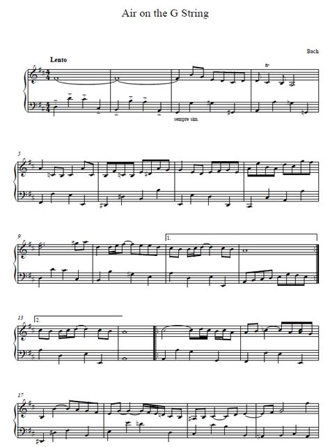 Air on the G String Piano Sheet and Piano Tutorial
