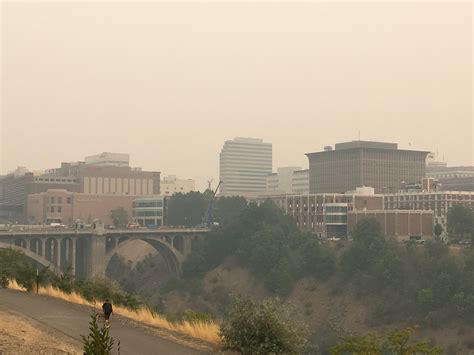 Air quality spokane today. Two fires in the Spokane area (Gray Fire and Oregon Road Fire) led to hazardous air quality in Spokane. Outlook: ... Air quality will also slightly improve today in Central and Eastern Washington with southeast winds, although there is uncertainty in how much relief Central Washington will experience. Forecasted southwesterly winds tonight and ... 