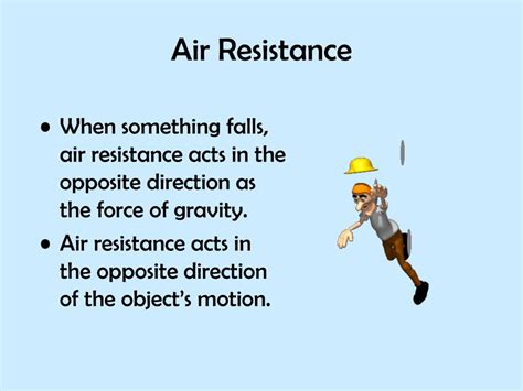 Air resistance data