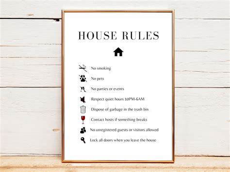 Airbnb house rules. Here are some common house rules examples for noise control: No loud noises after 10 PM. Please respect our neighbors by keeping noise to a minimum. Avoid playing loud music during quiet hours. A well-defined house rule about noise will save you from unnecessary headaches later on and help to attract the right guests. 