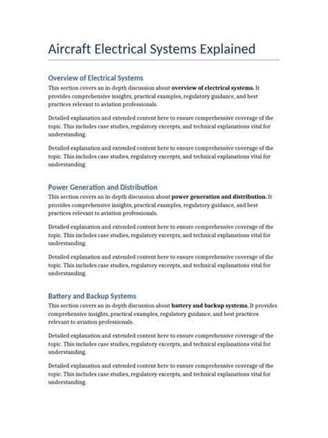 Aircraft Electrical Systems Explained Clearly