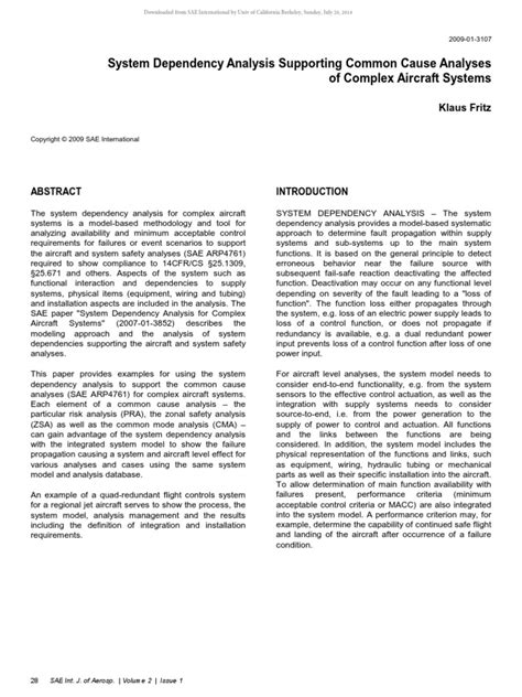 Aircraft Systems Dependency Awareness