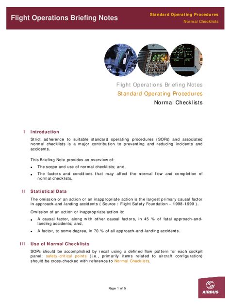 Aircraft Systems and Normal Operating Procedures
