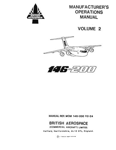 Aircraft maintenance manual for bae 146. - Ambulante handel in nederland, van alle markten thuis.