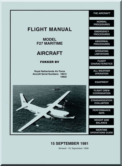 Aircraft operations manual of fokker 27. - Peter schmidt, ostasienwissenschaftler, linguist und folklorist.
