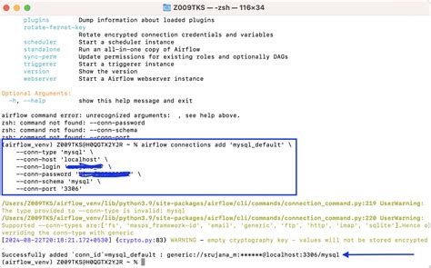Airflow mysql connection example.  Connections/variables created using AIRFLOW_CONN_ or AIRFLOW_...