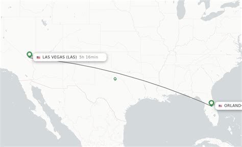 Direct (non-stop) flights from Orlando to Las Vegas. All flight schedules from Orlando Sanford Intl , Florida , USA to Harry Reid International Airport , Nevada , USA . This route is operated by 1 airline (s), and the flight time is 5 hours and 05 minutes. The distance is 2039 miles..