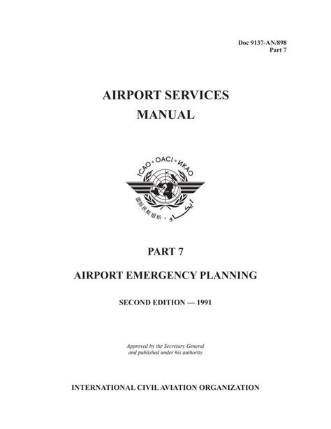 Airport services manual doc 9137 part 7 airport emergency planning. - Le gende du goumier sai d.