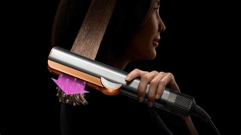Airstrait. Dyson Hyperdymium™ motor. The Dyson Airstrait™ straightener is powered by the Hyperdymium™ motor. It is small, light and powerful enough to generate the airflow needed to dry and straighten hair simultaneously, from wet. A 13-blade impeller spins up to 106,000rpm, propelling over 11.9 litres of air through the machine per second. 