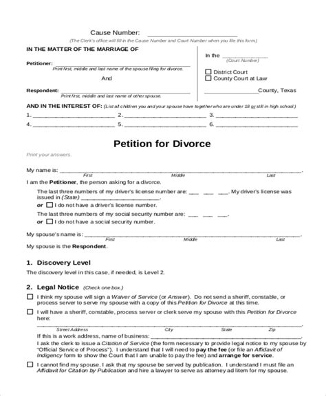 This online interview helps you decide what type of divorce to file based on your answers and creates all of the forms needed to start a divorce case. This includes a Divorce with Children, Divorce without Children, Joint Divorce with Children, or Joint Divorce without Children. When you have completed the interview, print the forms needed to .... 