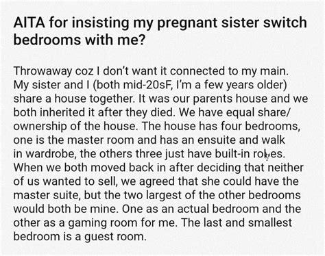 (AITA)" forum for advice. Her sister now has four kids after