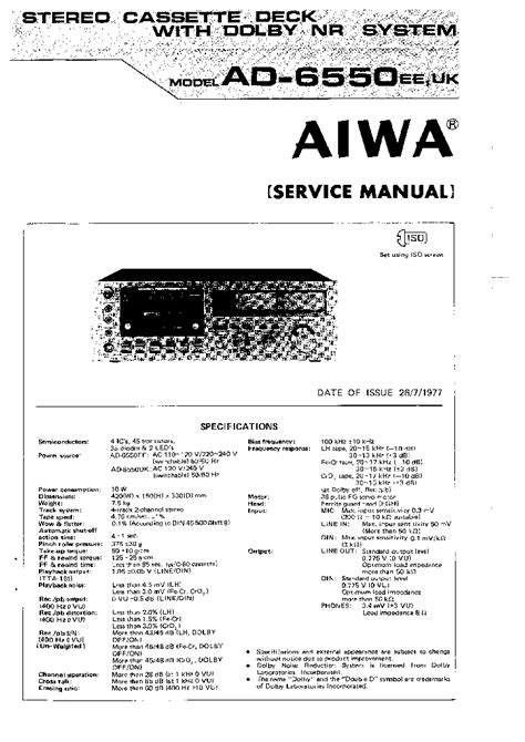 Aiwa ad 6550 service manual download. - Bentley publishers manual audi a6 2001.