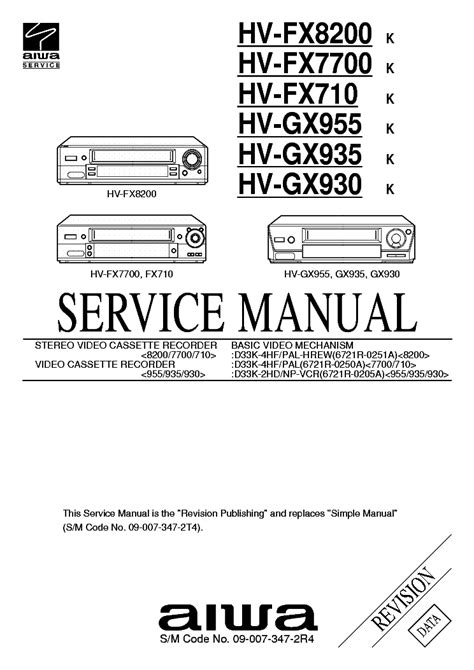Aiwa hv fx8200 hv fx7700 vcr repair manual. - Volvo l350f wheel loader service repair manual instant download.