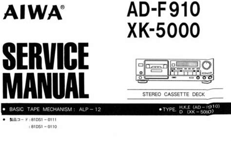 Aiwa xk 5000 ad f910 service manual. - Volvo crawler excavator ec290 service manual.
