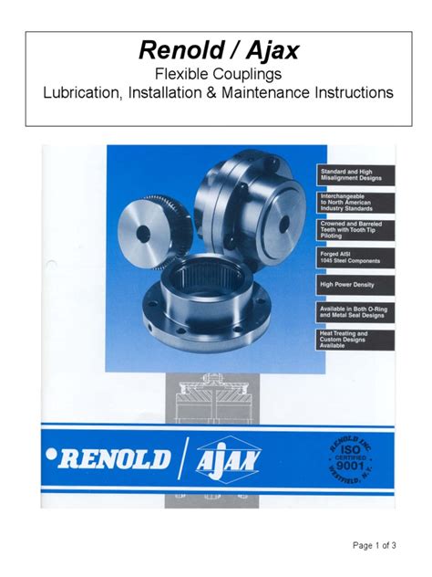 Ajax 258 coupling.  Renold&rsquo;s Coupling Division consists of three est...