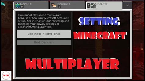Multiplayer Settings. I'm trying to allow others to join my world and although all of my permissions are set to allow online multiplayer play I'm confronted with a message everytime I load into minecraft that says "You cannot play online multiplayer because of how your Microsoft Account is set up, See instructions for reviewing and changing .... 