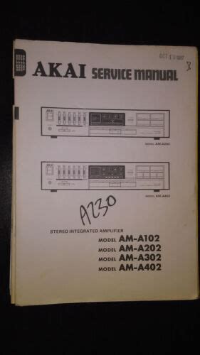 Akai am a402 amplifier original service manual. - Physique des semiconducteurs et des composants électroniques.