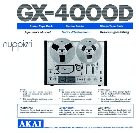 Akai gx 4000d download del manuale di servizio. - Weight and balance manual for boeing 737.