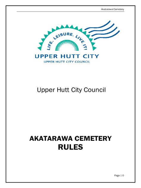 Akatarawa cemetery rules.  As Upper Hut&rsquo;s principal cemetery, Akatar...