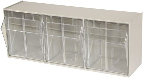 AkroMils 06703 TiltView Horizontal Plastic Storage System with Three