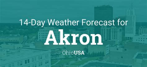 The professional 14-day weather trend for Akron. Showing the uncertainty and reliability of the weather forecast.. 