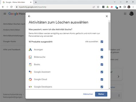 Aktivitäten löschen - iPhone und iPad - Google-Konto-Hilfe