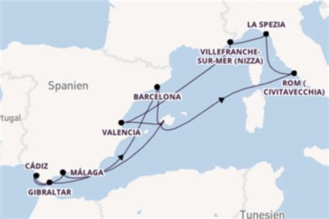 Aktuelle Position Mein Schiff 6 - mit Route, Radarkarte, Wetterdaten