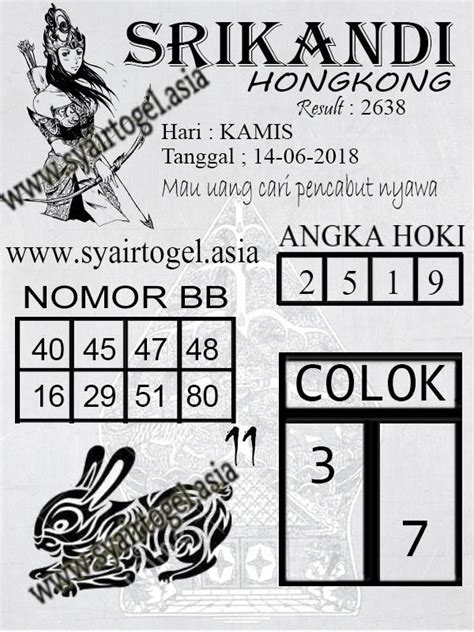 Akurat hongkong 11 mei 2018. Syair.
